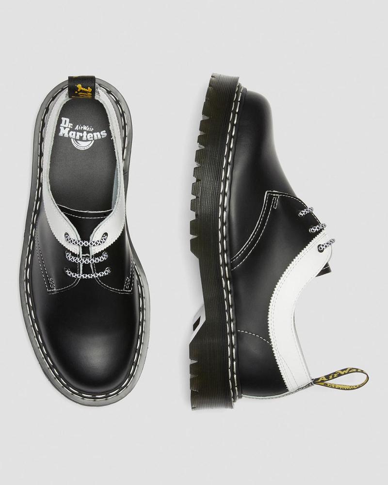 Zapatos Oxford Dr Martens 1461 Bex Smooth Contrast Cuero Hombre Negros Blancos | MX 22JPQ